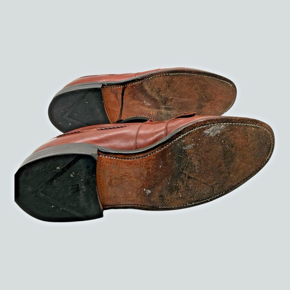 Allen Edmonds Cody Tassel Loafer M9.5 D Leather Kiltie Woven Slip On 1849 Chilli - Picture 6 of 9